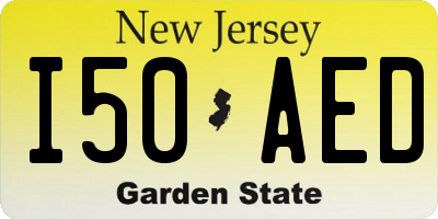 NJ license plate I50AED