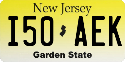 NJ license plate I50AEK