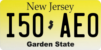 NJ license plate I50AEO