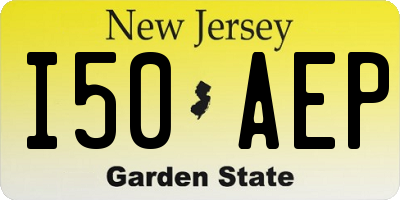 NJ license plate I50AEP