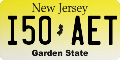 NJ license plate I50AET