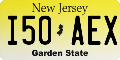 NJ license plate I50AEX