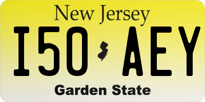 NJ license plate I50AEY