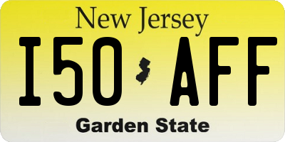NJ license plate I50AFF
