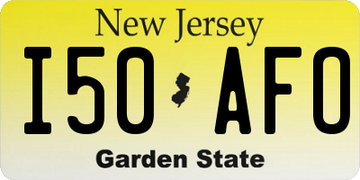 NJ license plate I50AFO