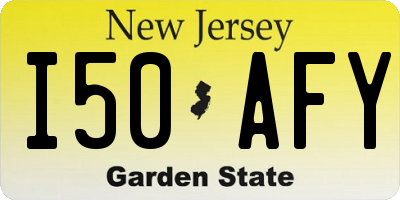 NJ license plate I50AFY