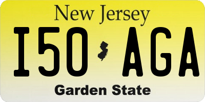 NJ license plate I50AGA