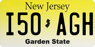NJ license plate I50AGH
