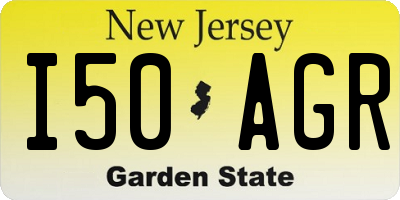 NJ license plate I50AGR