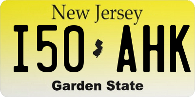 NJ license plate I50AHK