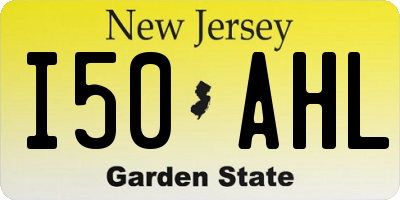 NJ license plate I50AHL
