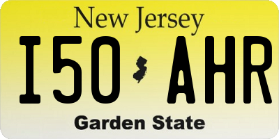 NJ license plate I50AHR