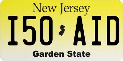 NJ license plate I50AID