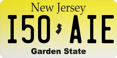 NJ license plate I50AIE