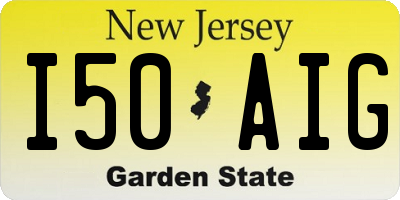 NJ license plate I50AIG