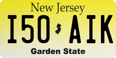 NJ license plate I50AIK
