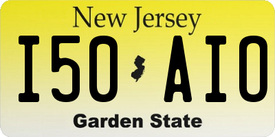 NJ license plate I50AIO