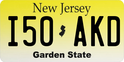 NJ license plate I50AKD