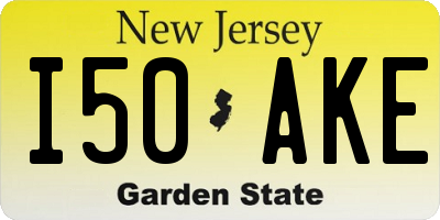 NJ license plate I50AKE