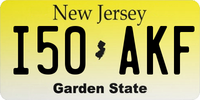 NJ license plate I50AKF