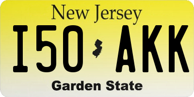 NJ license plate I50AKK