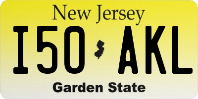 NJ license plate I50AKL