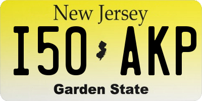 NJ license plate I50AKP