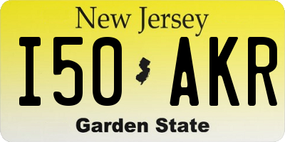 NJ license plate I50AKR
