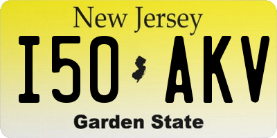 NJ license plate I50AKV
