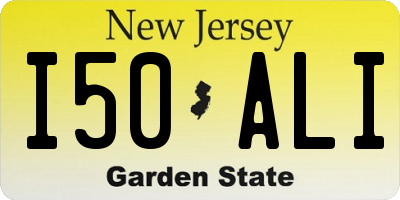 NJ license plate I50ALI