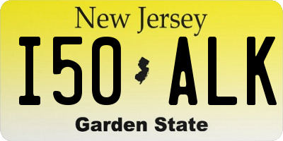 NJ license plate I50ALK