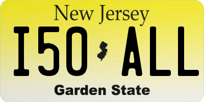 NJ license plate I50ALL