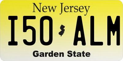 NJ license plate I50ALM