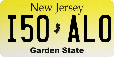 NJ license plate I50ALO