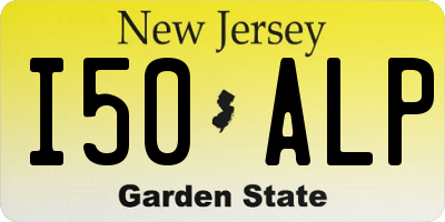 NJ license plate I50ALP