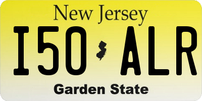 NJ license plate I50ALR