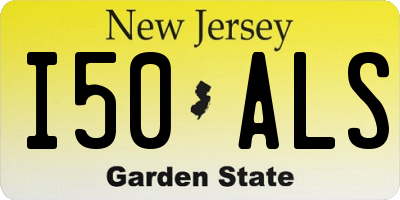 NJ license plate I50ALS