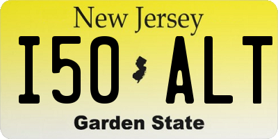 NJ license plate I50ALT