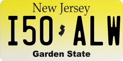 NJ license plate I50ALW