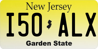 NJ license plate I50ALX