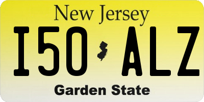 NJ license plate I50ALZ