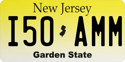 NJ license plate I50AMM