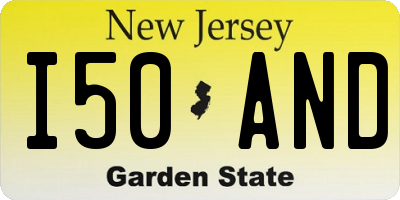 NJ license plate I50AND