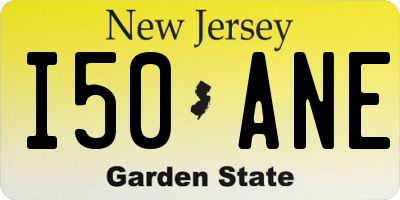 NJ license plate I50ANE