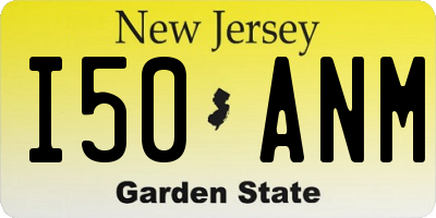 NJ license plate I50ANM