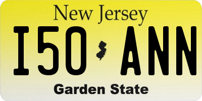 NJ license plate I50ANN