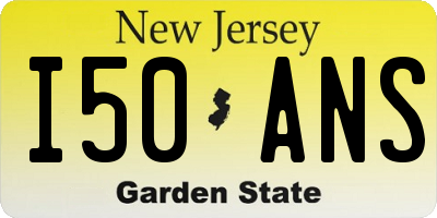 NJ license plate I50ANS