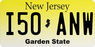 NJ license plate I50ANW
