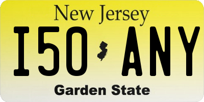 NJ license plate I50ANY