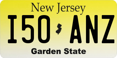 NJ license plate I50ANZ